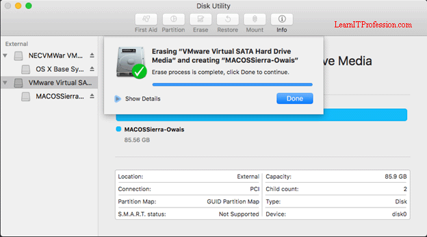 vmware for mac using external hard drive